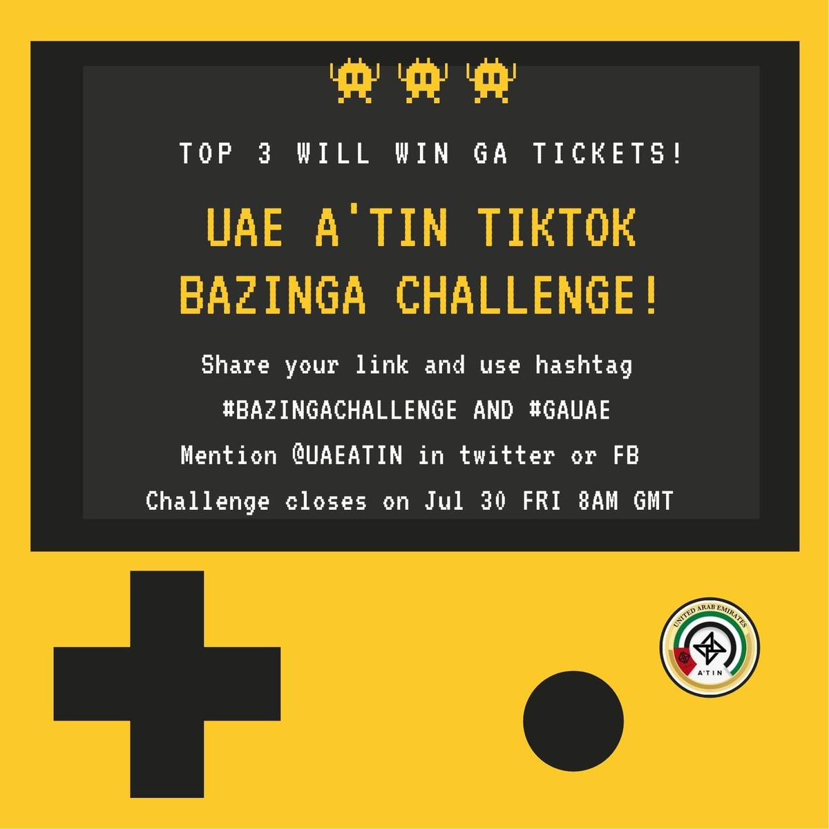UAEATIN's tweet photo. HULING PASIKLAB ng UAE A'TIN for BITZ contest series. Channel your inner #SB19 at kumasa na sa aming #BazingaChallenge on @Tiktok for a chance to win a BITZ GA ticket!
P.S.
Only entries created after our announcement are qualified. Good luck A'TIN! Read the mechanics carefully https://t.co/3uwKDaSmZM