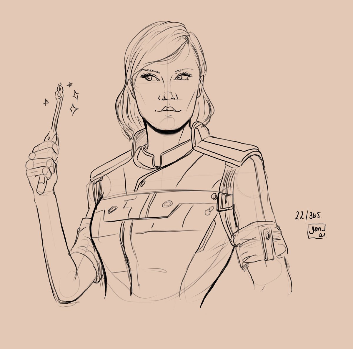 Traynor and her trusty toothbrush 🪥 

#JensDailyDrawing #MassEffect