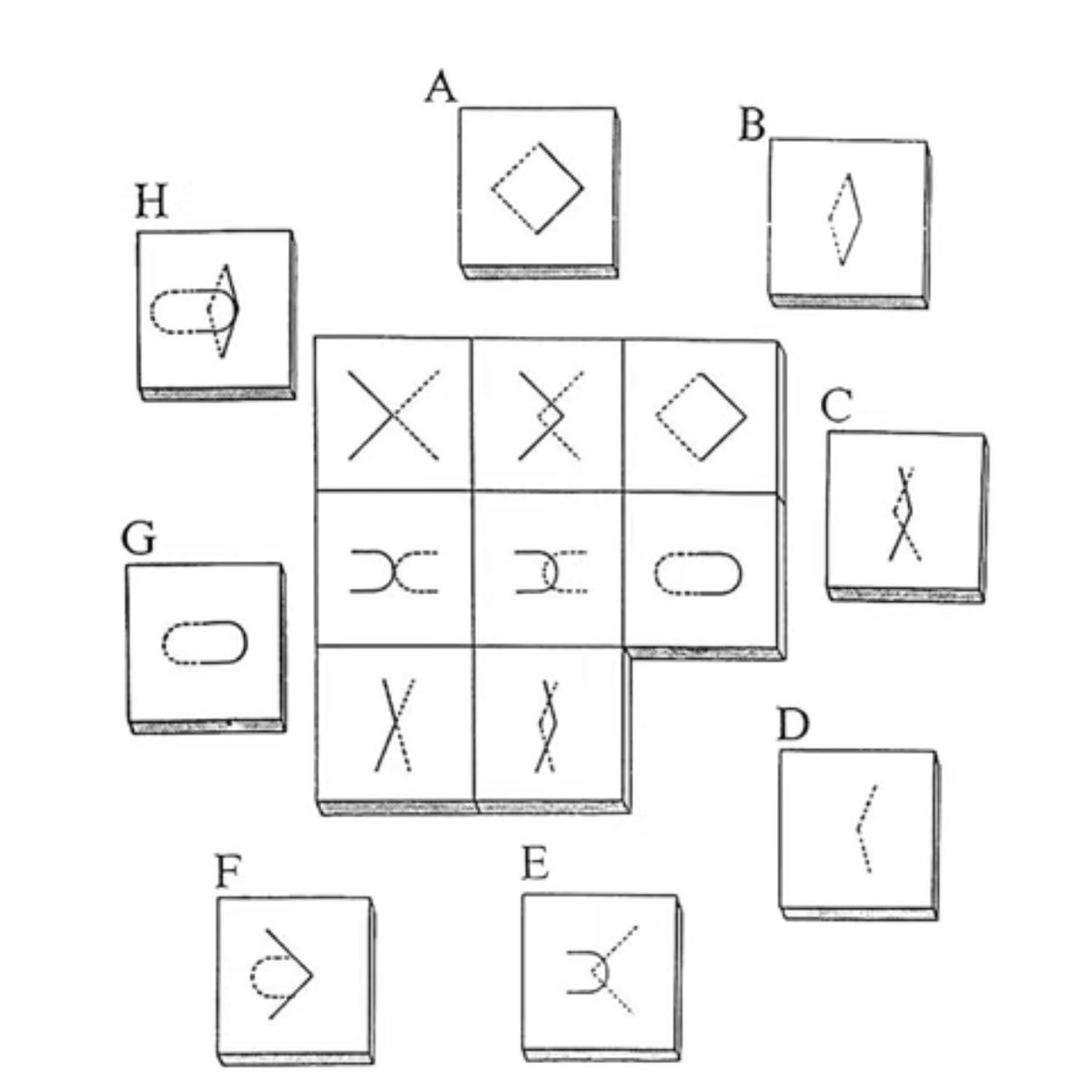30秒以内に解いてみて下さい。

直感力＋規則探り＋組み立て能力 が必要になります。

※ヒントはありません。

問題を解けた方はリツイートorお気に入り

分からない方も時間をかけてトライしてみましょう！

#メンサ
#mensa
#mensasociety