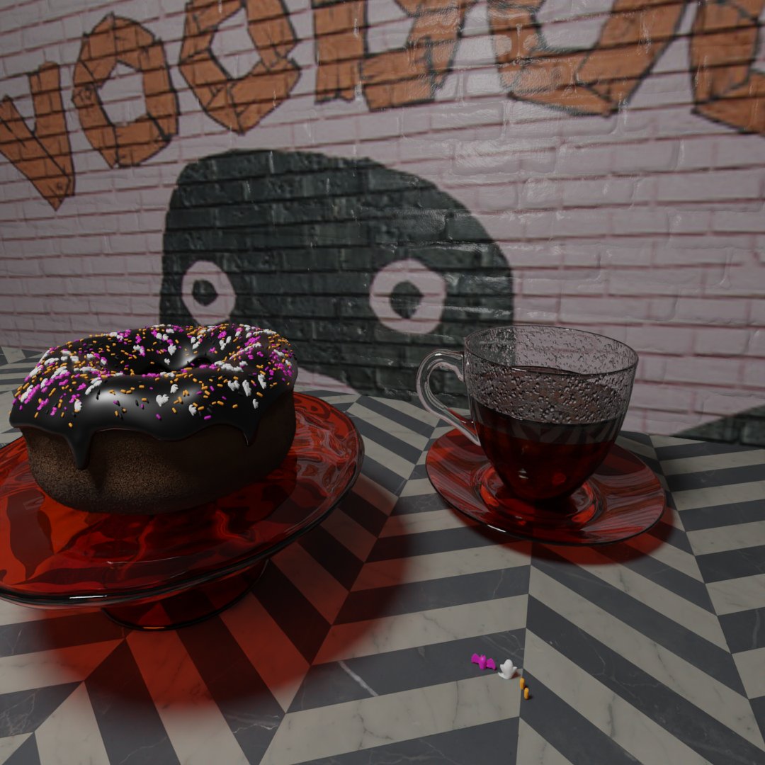 LuckyPend's tweet photo. Teaching myself new things.  This if my first ever 3D artwork….  Issa donut 
#blender #3dart  #voodoodonuts #blenderguru https://t.co/EfK7T82oJj