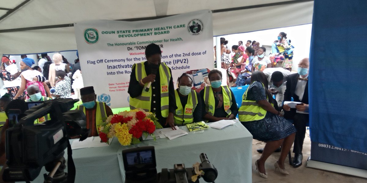 ogun_thegateway's tweet image. Flag Off Ceremony for the introduction of the 2nd dose Inactivated Polio Vaccine #IPV2 into the Routine Immunization module in #Ogun State by HCH, Dr. Tomi Coker. WHO SC, @abidoyed represented @WHONigeria @WMulombo @Dronyibe at the ceremony.
@OGSG_Official @WHONigeria @WHO