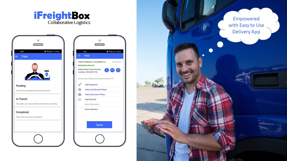 Job_Tracking's tweet image. iFreightBox TMS - Sarthi Mobile App.
Improve Cash flow, visibility and communication by empowering your Drivers with iFreightBox Sarthi Mobile App. It&apos;s simple, user friendly and multi language support.