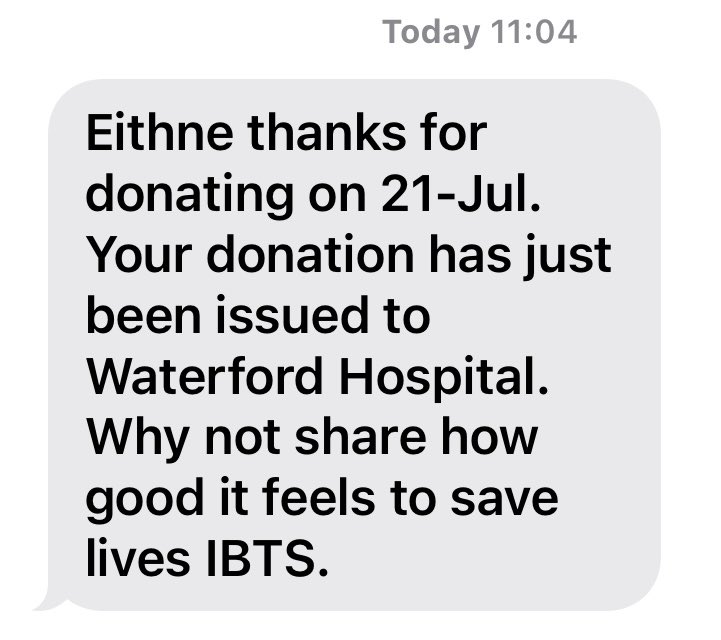 Happy that a part of me is heading home to the Deise 😁😊Please donate if you can as  blood supplies have been low in recent weeks. <a href="/Giveblood_ie/">Giveblood</a>