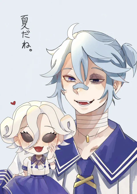 #第五人格イラスト
夏 マリー&ルカ
⚠ミニマリー様の捏造衣装あり 