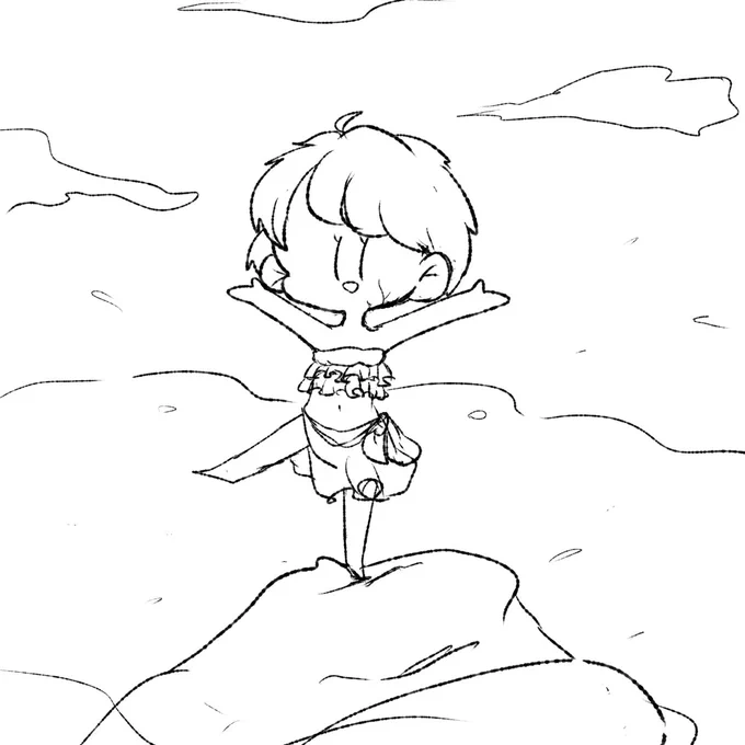 下描き出来た!わっちょん可愛い〜 