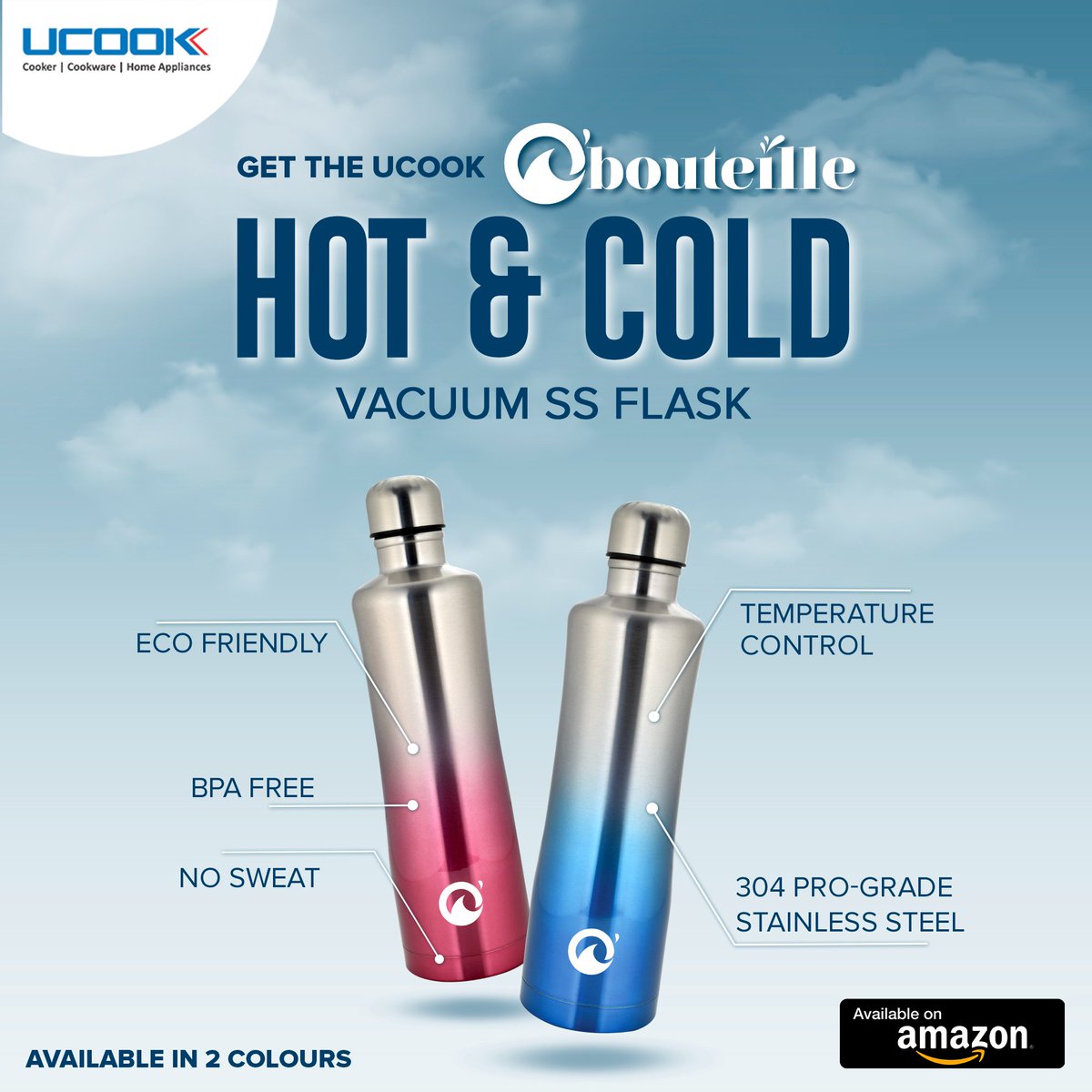 ucookofficial's tweet photo. As the days get hotter, here’s a gentle reminder for you to carry with you the #UCOOK Bouteille Vacuum SS Flask to stay #Hydrated all day long.

#UmeedSeZyada #StayHydrated #UCOOKCookware https://t.co/AIxTwTfREl