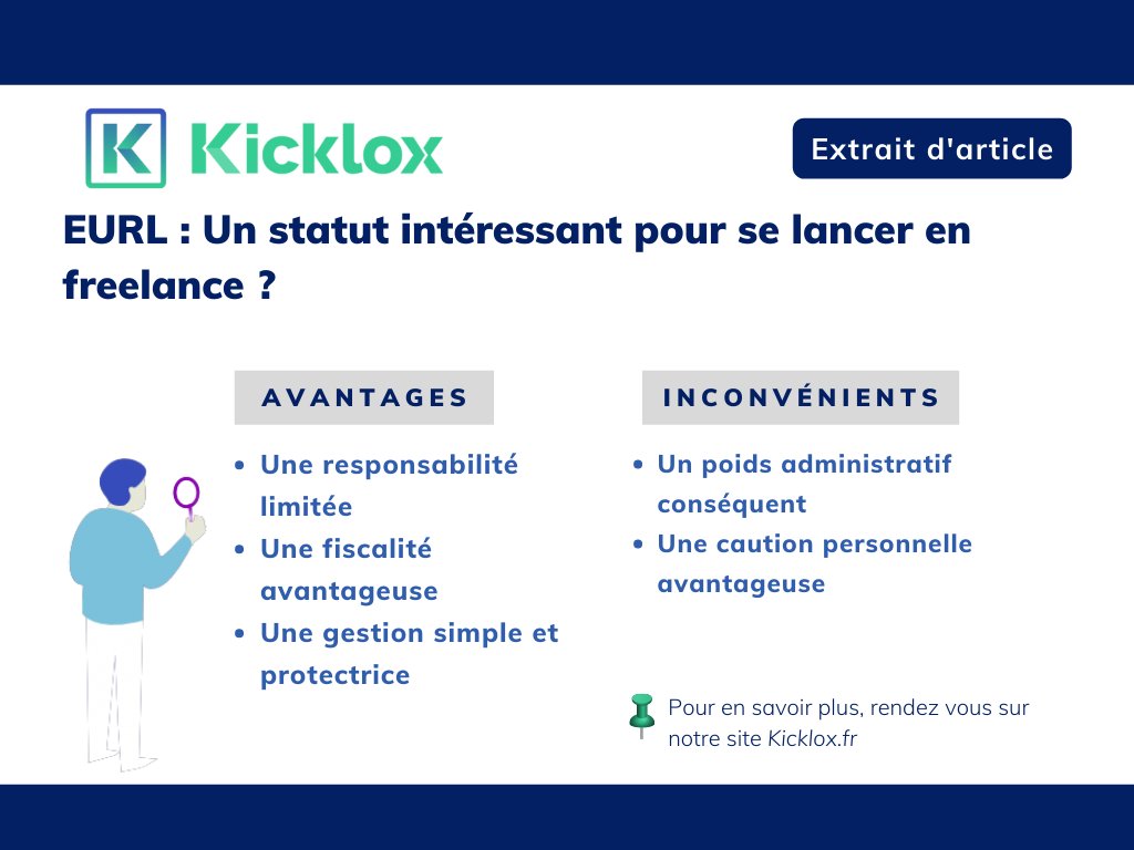 Hello 👋
Aujourd'hui, nous vous présentons l'extrait de l'un de nos articles sur les avantages et inconvénients de choisir le statut juridique EURL! Pour le consulter dans son intégralité 😊: buff.ly/3i08ciZ

#EURL #statutjuridique #avantages #inconvénients #freelance