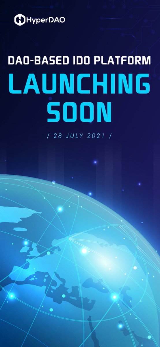 Hdao_Official's tweet photo. 🔔 Good News from HyperDAO ‼️🔔 

DAO-Based IDO Platform will be launching soon at 28th July 2021 ✨🔥 https://t.co/r2b8xLs58L
