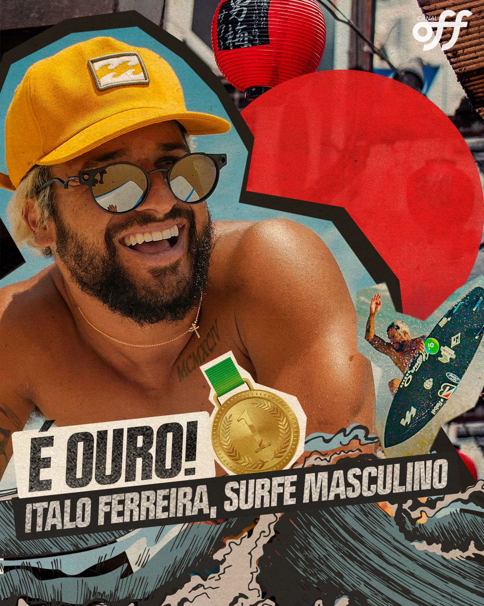 CanalOff's tweet image. ITALO É OURO 🥇

Falaram que tinha um tufão chegando no Japão. Só esqueceram de dizer o nome dele: @italoferreira, o primeiro campeão olímpico da história do surfe. 🇧🇷

Agora é só soltar o grito da vitória pro nosso campeão aqui embaixo! 👇

#Olympics #JogosOlimpicos #Tokyo2020