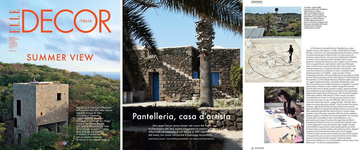 ForgetMeNotCoco's tweet image. Here few pages from the latest Elle Decor Italy
Art Residency: Parco deiSesi ⁠
Photography: Depasquale + Maffini
Text: Laura Taccari ⁠
#elledecoritalia #elledecoritalialive #magazine #interiordesign #pantelleria #parcodeisesi #art #depasqualemaffini  #laurataccari #artresidency