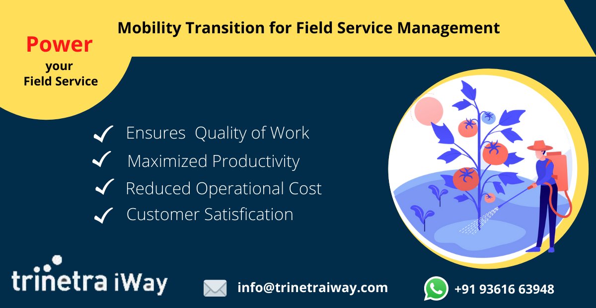 Trinetra_iWay's tweet photo. Balance &amp; improve your #fieldservice and customer experience significantly in #fertilizer industry. Our #Fieldforce #automation software helps to auto-schedule tasks for your #employees which saves your time and money.

To know https://t.co/x9BtHZMRGN https://t.co/boc4KLofBz