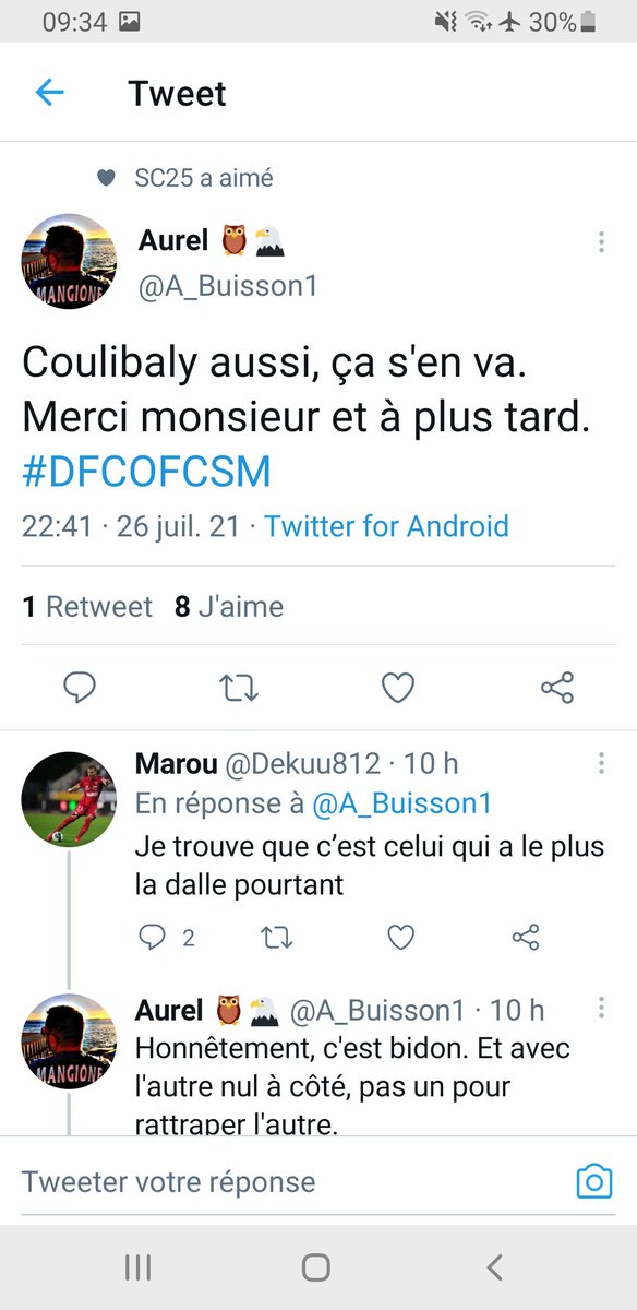 MrMousline's tweet photo. Donc Coulibaly aime le tweet de @A_Buisson1 réclamant son départ. Dites moi @DFCO_Officiel et @odelcourt26 combien de temps vous allez accepter de vous faire marcher dessus par ce type de joueur ? Nous, on en a assez. https://t.co/4R1cvXFgZy