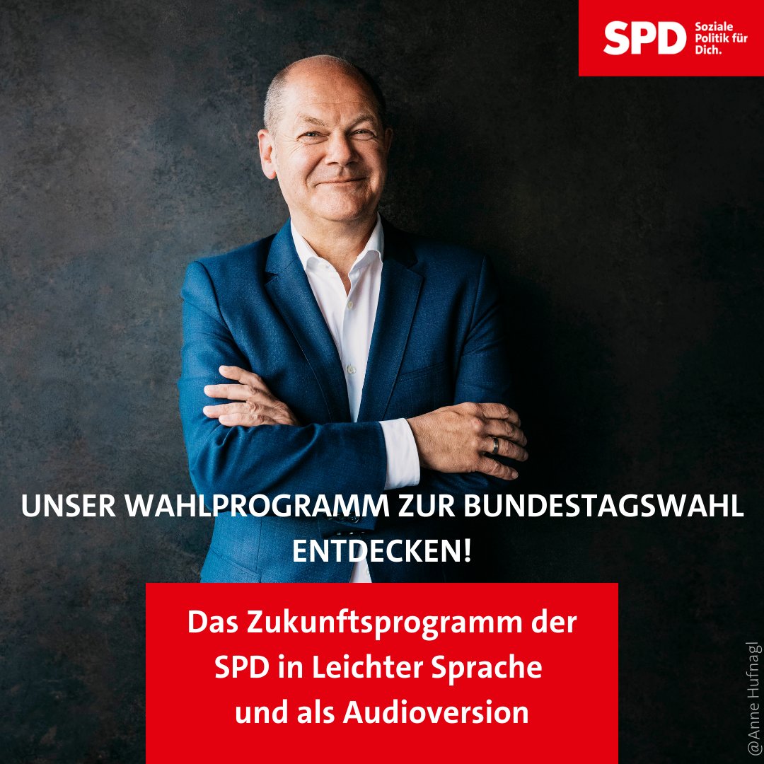 ❓Kennt ihr schon unser #zukunftsprogramm?
💪 Dort steht drin wofür wir stehen, was uns antreibt und wonach wir streben!

Unser Wahlprogramm gibt es jetzt auch in Leichter Sprache und als Audioversion! 👉 Das alles findet ihr hier: spd.sh/zukunftsprogra…
(P)
#spdsh #spd #btw21
