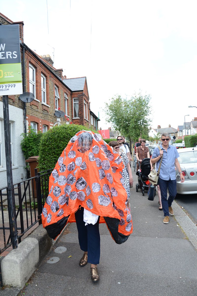 All this hot weather reminds us of  one of the hottest days a few years back when the wonderful Chud Clowes performed her migrating jellyfish through the streets of Walthamstow all the way to the William Morris house. It was beautiful but crazy hot!
#Migration <a href="/ClowesChudamani/">Chudamani Clowes</a>
