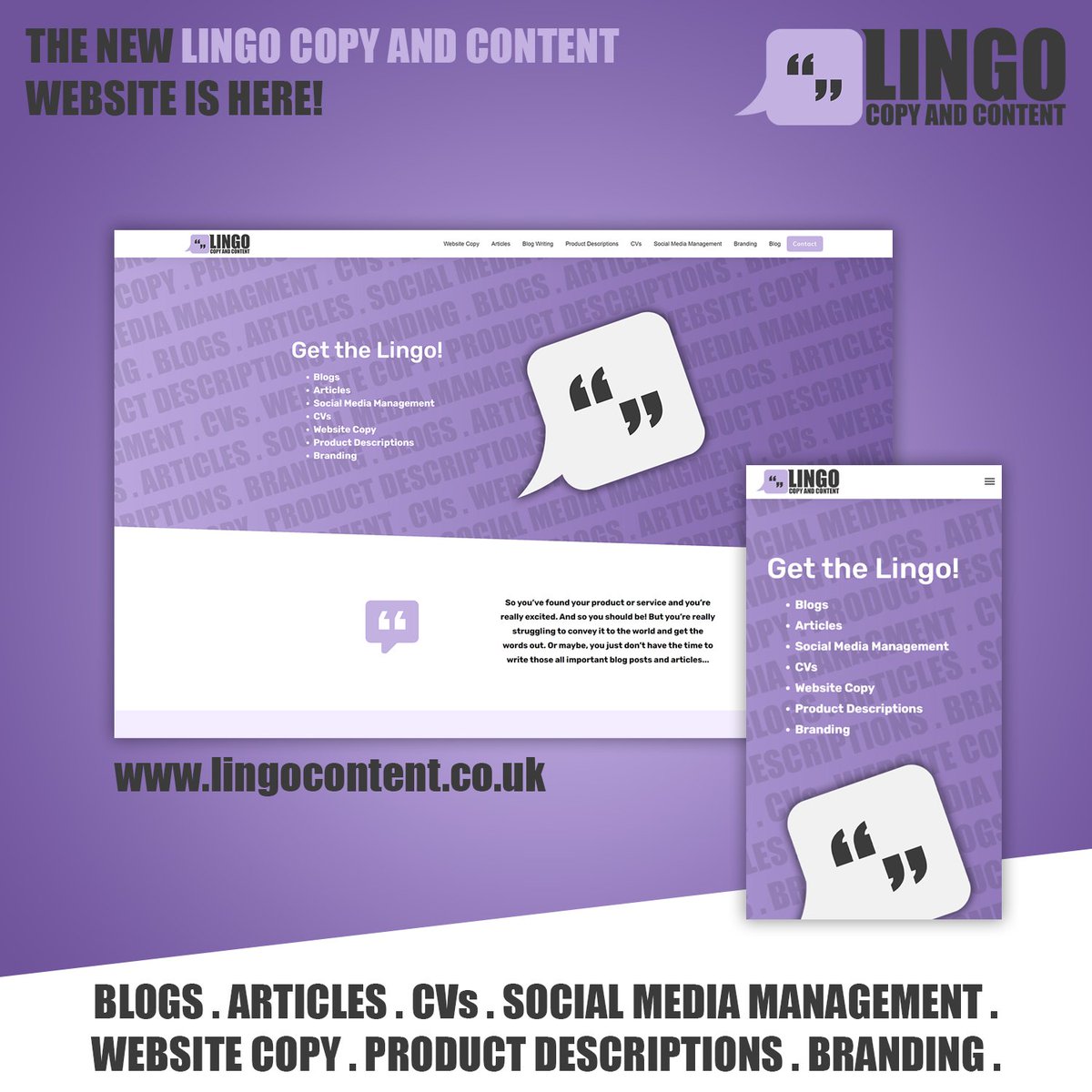 Another day, another new website launch! Introducing Lingo Copy and Content's new website. This was a fun one to work on! lingocontent.co.uk #content #blog #copywriting