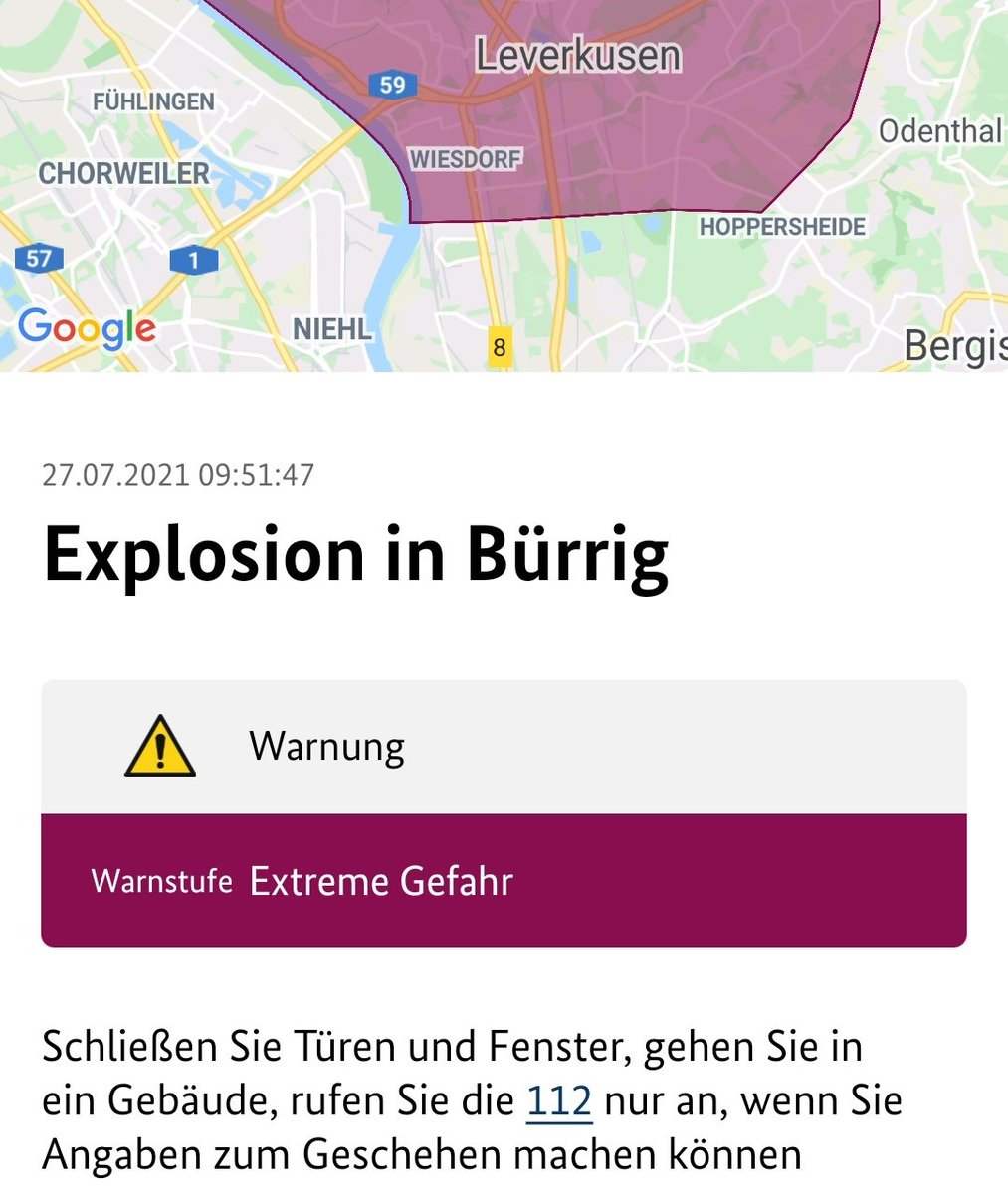 momakil's tweet photo. Explosion in Leverkusen.

So ein Tag wird das also.

Haltet Fenster und Türen geschlossen, falls Ihr in der Region wohnt. https://t.co/YyxWhPwgdS