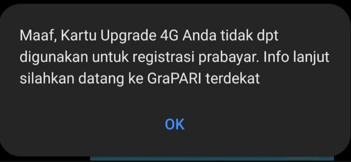 SupernocanShop's tweet photo. @Telkomsel Hallo kak saya beli nomor di konter, tp ga bisa saya registrasi, selalu muncul tulisan seperti di gambar ini

padahal klo di check masa aktifnya 6 Agustus 2021 https://t.co/vGcK53sdwg