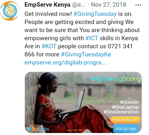 empserve's tweet photo. In 2018 we started on an ambitious dream #OneGirl #OneLaptop #OneGeneration. 4 Years later we have made great milestones towards empowering girls with #ICT skills even running the W4-Emsperve Hub for girls from disadvantaged urban areas.
#Innovate #Create #Impact
#TruetotheCourse https://t.co/kHK4ZwFWxp
