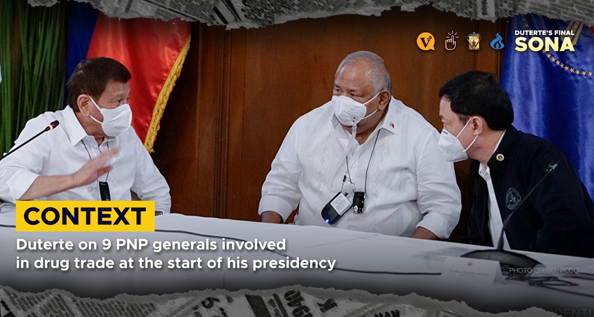 PintigPH's tweet photo. CONTEXT: Duterte on 9 PNP generals involved in drug trade at the start of his presidency

READ: https://t.co/QcKe9IYp2S

#SONA2021 #PintigPH https://t.co/fGQZMmzQAh