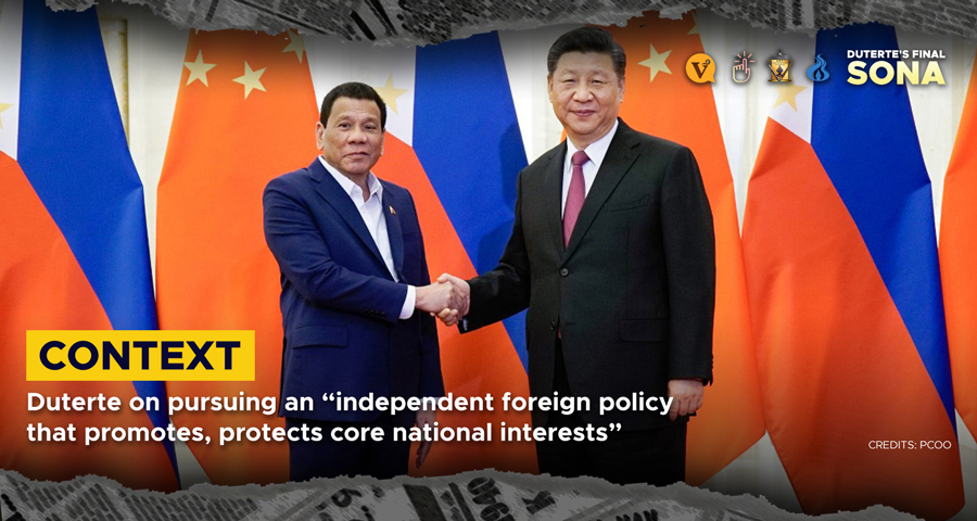 PintigPH's tweet photo. CONTEXT: Duterte on pursuing an “independent foreign policy that promotes, protects core national interests”

READ: https://t.co/aeeAD3ERo4

#SONA2021 #PintigPH https://t.co/JavmlmA2sB