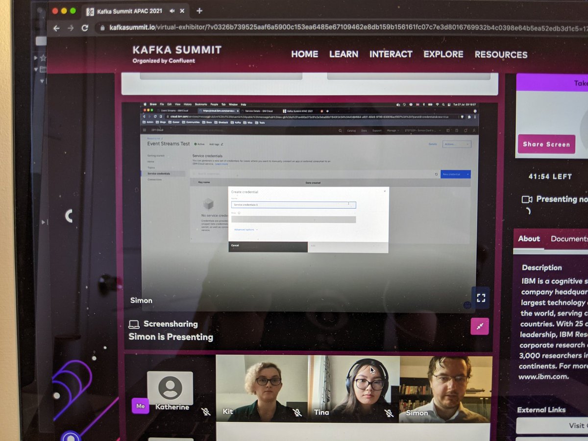 KateStanley91's tweet photo. If you're at #kafkasummit today come along to the IBM booth now to hear about #IBMEventStreams with @TinaSelenge Simon Clark and Kit Farmer #ApacheKafka #streaming https://t.co/qAeCt7In0Q