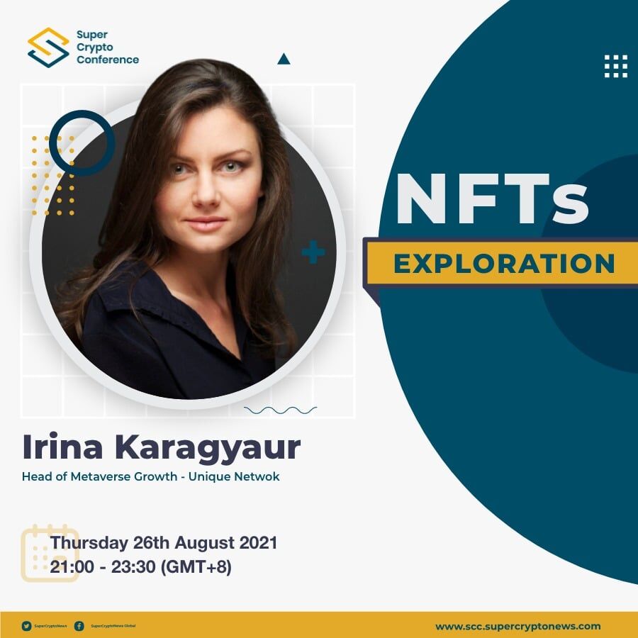 IrinaKaragyaur's tweet photo. 𝗗𝗮𝘁𝗲: 𝟮𝟲 𝗔𝘂𝗴𝘂𝘀𝘁 𝟮𝟬𝟮𝟭
𝗧𝗶𝗺𝗲: 𝟮𝟭:𝟬𝟬 - 𝟮𝟯:𝟯𝟬 (𝗚𝗠𝗧+𝟴)
𝗕𝘂𝘆 𝘁𝗶𝗰𝗸𝗲𝘁 𝗳𝗼𝗿 𝗙𝗥𝗘𝗘: 𝗵𝘁𝘁𝗽𝘀://𝘀𝗰𝗰.𝘀𝘂𝗽𝗲𝗿𝗰𝗿𝘆𝗽𝘁𝗼𝗻𝗲𝘄𝘀.𝗰𝗼𝗺/
#Polkadot #Kusama #SuperCryptoConference @Unique_NFTchain https://t.co/zrl33cjofl