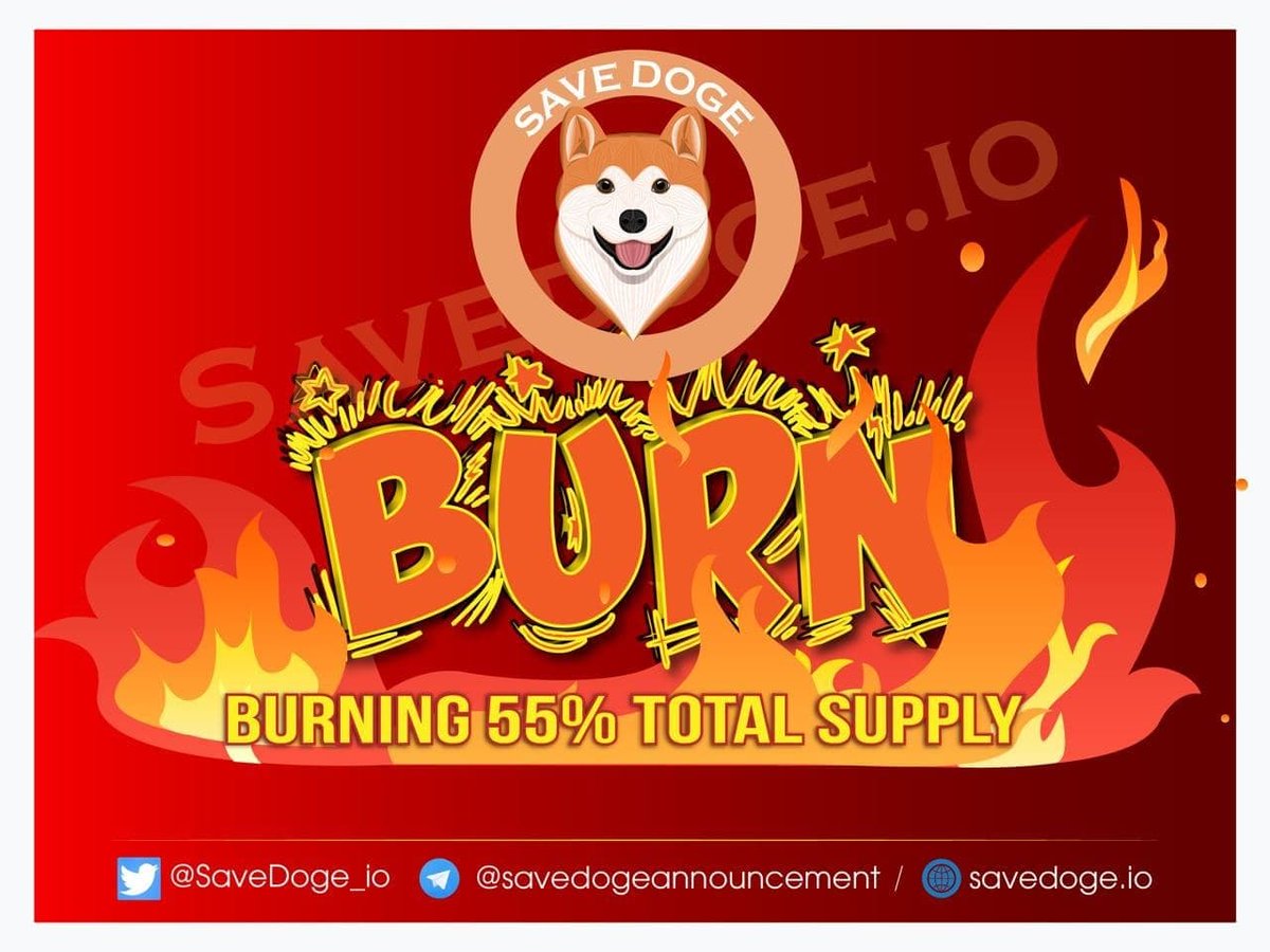 SaveDoge_io's tweet photo. 🔥🔥 SAVEDOGE BURN TOKEN CAUTION !!!🌪🌪

💫 We've BURN 55% OF the TOTAL SUPPLY OF SAVEDOGE - WHICH MEANS THAT ONLY 45% OF SAVEDOGE TOKEN IS CIRCULATING NOW in the MARKET -> PRICE GOES UP INSANELY BECAUSE OF VERY LOW SUPPLY!🔥🔥

🚨 BURN LINK : https://t.co/7LTyfWtrBF https://t.co/FBIBC8lkMh