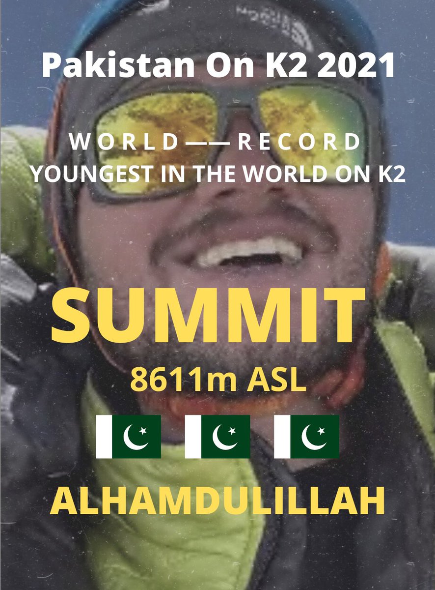 UsmanAKBuzdar's tweet photo. After becoming the youngest Pakistani to summit Mount Everest in May, Shahroz Kashif from Lahore has today summited K2 &amp; is also now the Youngest in the WORLD to scale the K2

🇵🇰 takes great pride in our sons who continue to impress the world with their sheer will &amp; determination https://t.co/nF7GXDJZLX