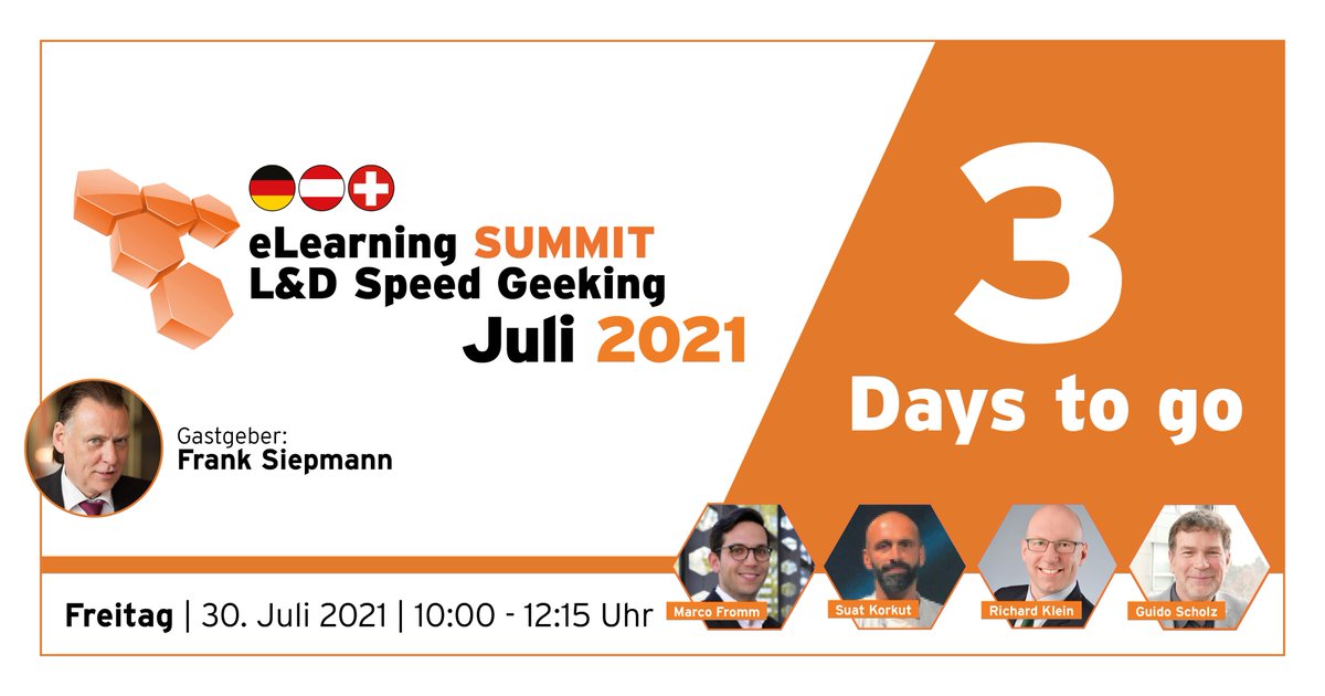 eLearningSUMMIT's tweet image. Es ist wieder so weit! In 3 Tagen startet das nächste SUMMIT L&amp;amp;D Speed Geeking!

Registrieren Sie sich noch heute und nehmen Sie kostenfrei am SUMMIT L&amp;amp;D Speed Geeking am 30. Juli 2021 ab 09:45 Uhr teil: bit.ly/L_SpeedGeeking…

#corporatelearning #elearningfriday10am