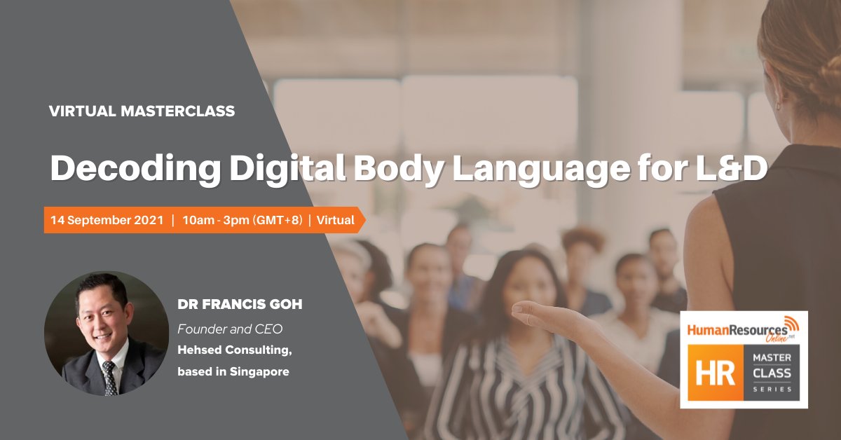 Mag_HR's tweet image. In this digital age where individuals live behind a screen, how do you gauge one's body language and the approach to take? 

Join Dr. Francis Goh at our #HRmasterclass, as he takes you through the mysteries of decoding digital body language. 

Learn more: bit.ly/3A2k6jo