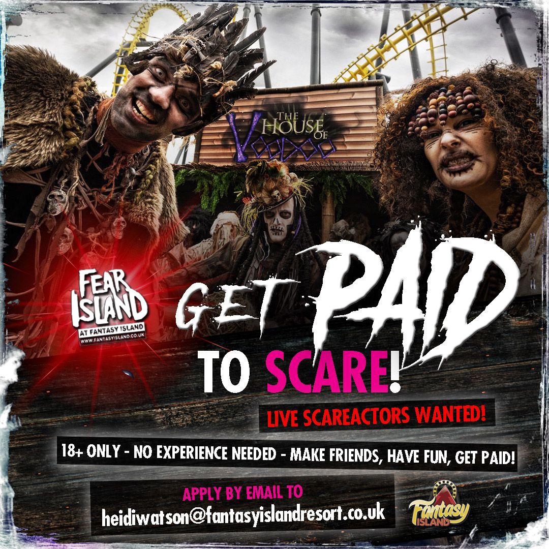 Fantasy Island (@fantasyislanduk) on Twitter photo Get paid to scare! 👻 ☠️
Contact us TODAY for more information. 👇
heidiwatson@fantasyislandresort.co.uk
#FearIsland #Paidtoscare Get paid to scare! 👻 ☠️
Contact us TODAY for more information. 👇
heidiwatson@fantasyislandresort.co.uk
#FearIsland #Paidtoscare