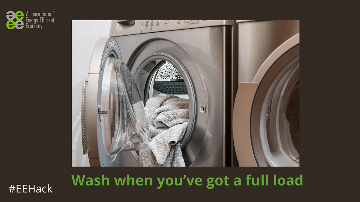 AEEE_India's tweet photo. #EEHack
Wash only when you have a full load!
A full load in a washing machine is an energy-efficient way of doing laundry; it saves unnecessary multiple rounds of washing and gets the job done, while also saving energy! https://t.co/gsz8XbwGsD