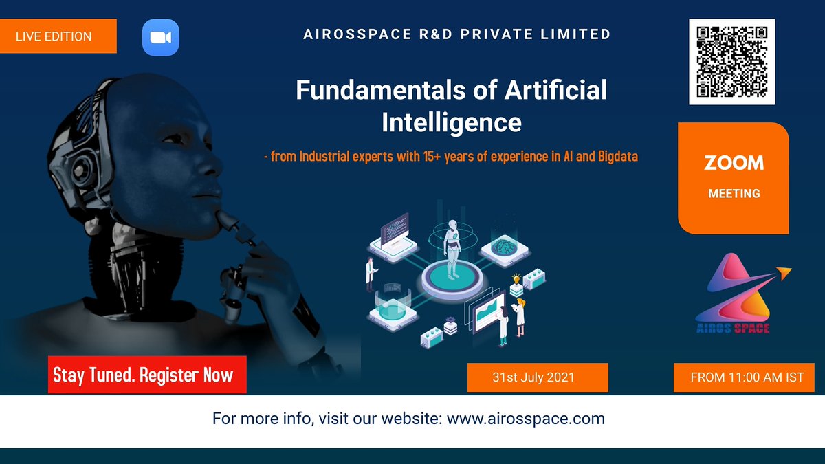 airosspace's tweet photo. Webinar on Fundamentals of Artificial Intelligence from Industrial experts with 15+years of experience in AI and Bigdata.

Registration Link :
https://t.co/WXQw2KnK6p

#drrone #dronesurvey #UAV #tropogo #airosspace #webinar #AI #bigdata https://t.co/KNSbhDNXCP