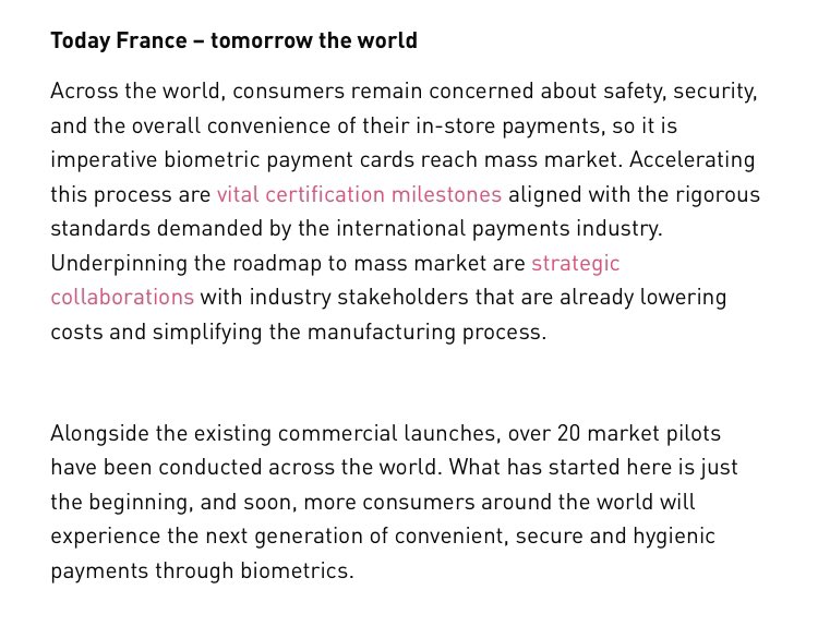 PhuurXVI's tweet photo. Today France โ tomorrow the world
๐๐ผ๐ณ๐ณ
Across the world, consumers remain concerned about safety, security, and the overall convenience of their in-store payments, so it is imperative biometric payment cards reach mass market.
#Biometrics #Paymenta #Fingerprints #FPC https://t.co/dXDHgc9BEz