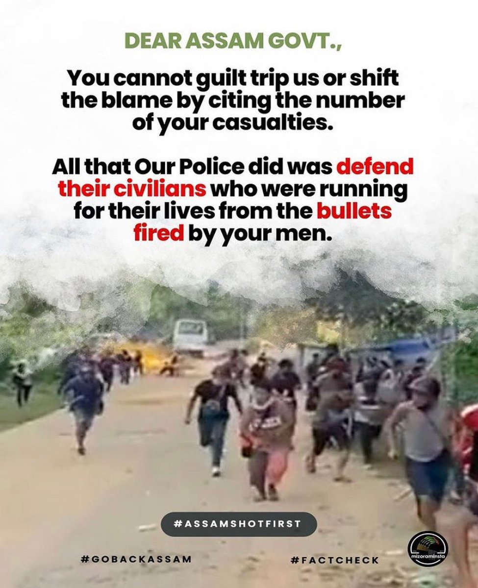 PapuiaPachuau04's tweet photo. Yes we did celebrate,BUT! not for the death of your policemen, the celebration was for defending our land,do you evn think we know the death of those before the media announcement?no way Sir @himantabiswa,we are not a superhuman,pls dont play the victim card here #assamshotfirst https://t.co/yfSthK7kot