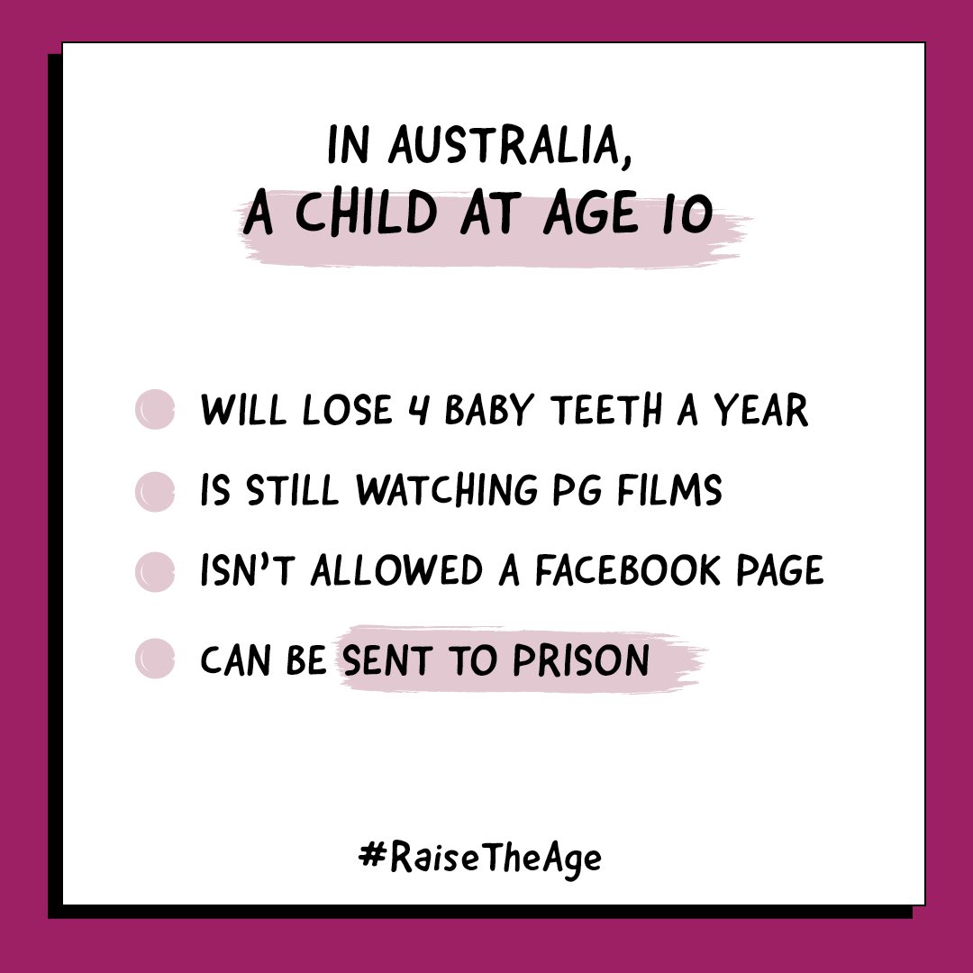 Roxy_Moore_'s tweet photo. Build futures, abolish prisons. Stop locking up kids. 65% of kids under 14 in prison are First Nations kids, because of racism, discrimination, disadvantage. 

Governments can choose to prioritise kids’ lives, not prisons- supports for strong communities &amp; families. #Raisetheage https://t.co/2cEUkzOBt6