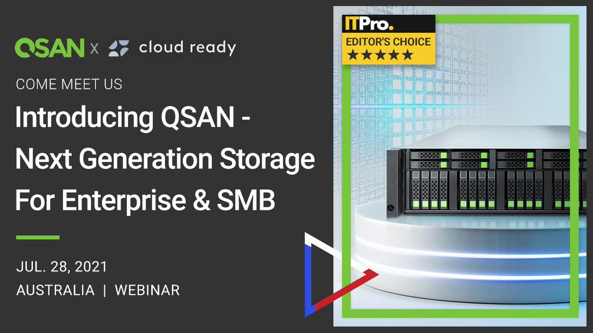 QSANstorage's tweet image. Ready for The Next-Gen NVMe Storage for the 5G Era?
Join #CloudReadySolutions (CRS) and us to advance your storage know-how. Register now: qsan.page.link/Zvyi

• Date: Jul 28, 2021
• Time: 12:00 PM (GMT+10/AEDT), 2:00 PM (NZ/ FIJI)
#NVMeflash