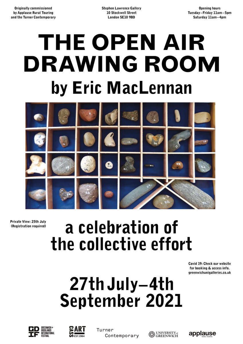The Open Air Drawing Room exhibition at the Stephen Lawrence Gallery in #Greenwich opens today! A celebration of the collective effort. greenwichunigalleries.co.uk/the-open-air-d…