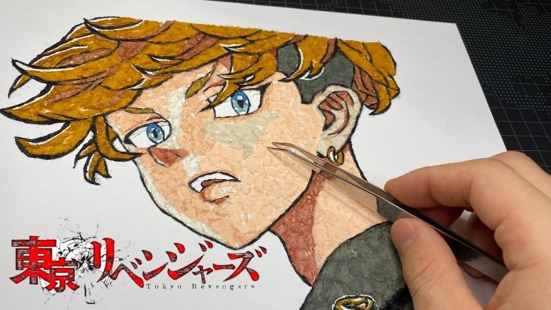 irobozu's tweet photo. 【松野千冬/東京卍リベンジャーズイラスト】ちぎり絵で描いてみた！
 https://t.co/y9Trhurdu9 https://t.co/XUM7stsaOj