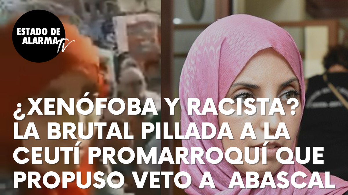 EstadoDAlarmaTV's tweet photo. #LoMásVisto 📹 | 💥 La brutal pillada a Fatima Hamed, la ceutí promarroquí que propuso en la Asamblea de Ceuta el nombramiento de @Santi_ABASCAL como 'persona non grata': “Os juro por Dios que nos vais a temer...”.

⬇️ Vídeo completo aquí:
https://t.co/TBLaWMQkFu https://t.co/dbEgSSkxfk