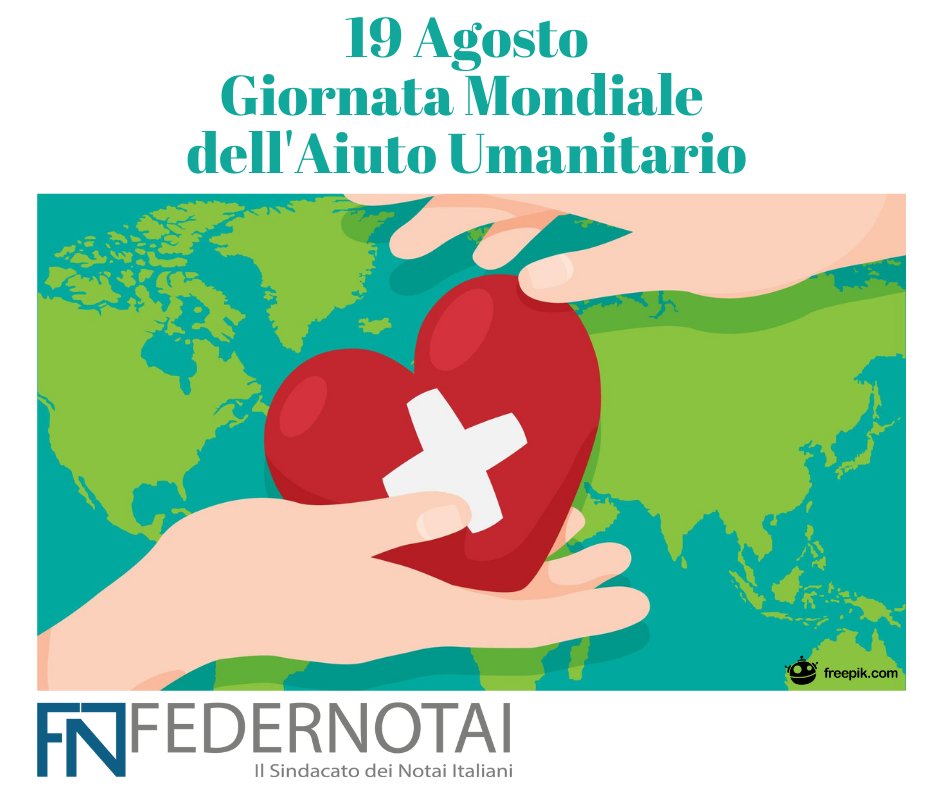 Federnotai1's tweet photo. Oggi è la Giornata Internazionale dell'Aiuto Umanitario, che promuove la sicurezza di chi è impegnato in attività d'aiuto #umanitario e delle popolazioni che necessitano di tale aiuto.
#Federnotai è da sempre sensibile a questo tema ed è partner di @UNHCRItalia con #IOHODIRITTO https://t.co/olTAw4Wl34