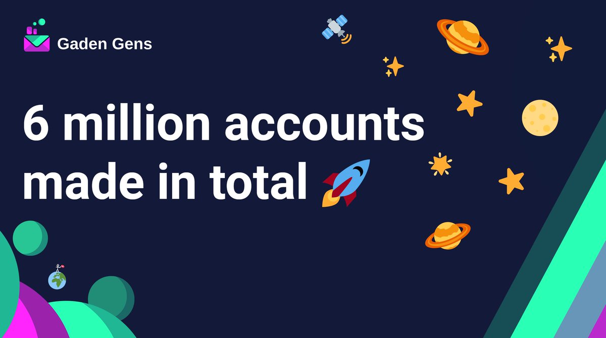 Gaden Gens (@gadengens) on Twitter photo Our users generated more than 6 million accounts in total π€―
And we will never stop working hard to make sure Gaden Gens stays on top π
As a celebration 2 random retweets will win a key π₯³ Our users generated more than 6 million accounts in total π€―
And we will never stop working hard to make sure Gaden Gens stays on top π
As a celebration 2 random retweets will win a key π₯³