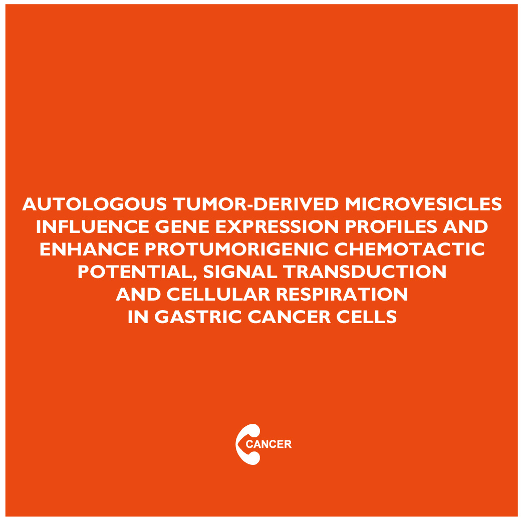 CancerNemi's tweet photo. Autologous tumor derived microvesicles influence gene expression profiles and enhance protumorigenic chemotactic potential, signal transduction and cellular respiration in gastric cancer cells

Rafal Szatanek et al.

|International Journal of Oncology|

https://t.co/gP3PnvQTK7 https://t.co/bcIVTT8kty