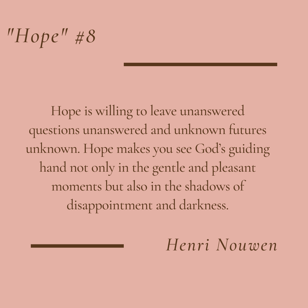 AndrewMurrayCS's tweet photo. "Hope" #8

#spirituality #spiritualiteit #livehope #leefhoop #andrewmurraycentreforspirituality #andrewmurraysentrumvirspiritualiteit #heartwellington https://t.co/OyX30uumqs