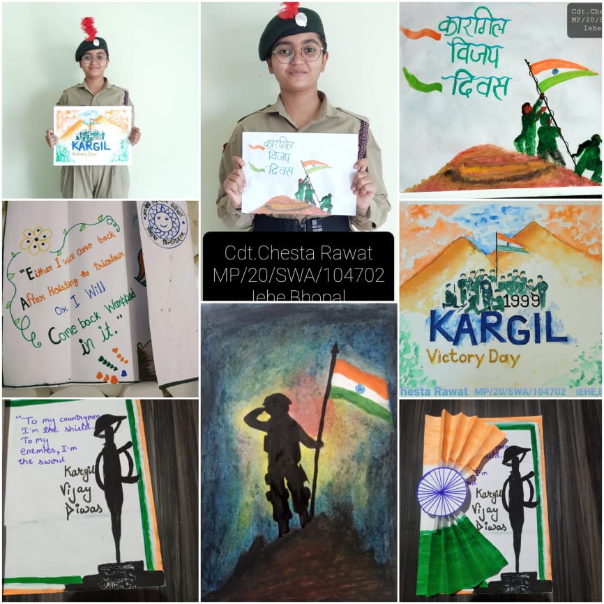 IeheNcc's tweet photo. On 26th July, 2021 Institute for Excellence in Higher Education, NCC Unit, BHOPAL marked the KARGIL VIJAY DIWAS by conducting number of activities under the guidance of ANO Mr. Manish Sharma, As chief guest Ex Sub Major Habib Khan joined us and shared his experiences of the war . https://t.co/5i3d4gA7Ak