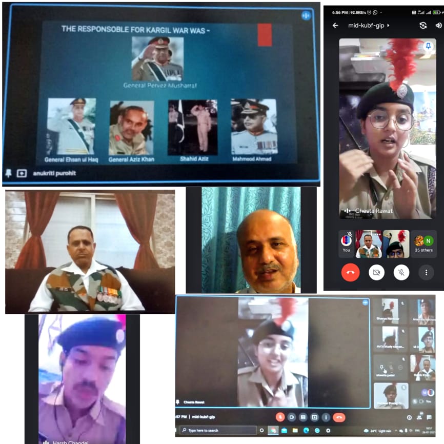 IeheNcc's tweet photo. On 26th July, 2021 Institute for Excellence in Higher Education, NCC Unit, BHOPAL marked the KARGIL VIJAY DIWAS by conducting number of activities under the guidance of ANO Mr. Manish Sharma, As chief guest Ex Sub Major Habib Khan joined us and shared his experiences of the war . https://t.co/5i3d4gA7Ak
