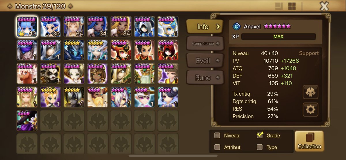 ManaProd's tweet image. Summon record hier sur #SummonersWar 
4200 vélins (1,5 an d’économie)
6h de summon
63 V Légendaires, 150 V D&amp;amp;L…
Résultats:
35 5*
23 nouveaux 5*
5 4* non HOH sur les D&amp;amp;L!
Un joueur avec du boulot et un streamer heureux! 🤣
