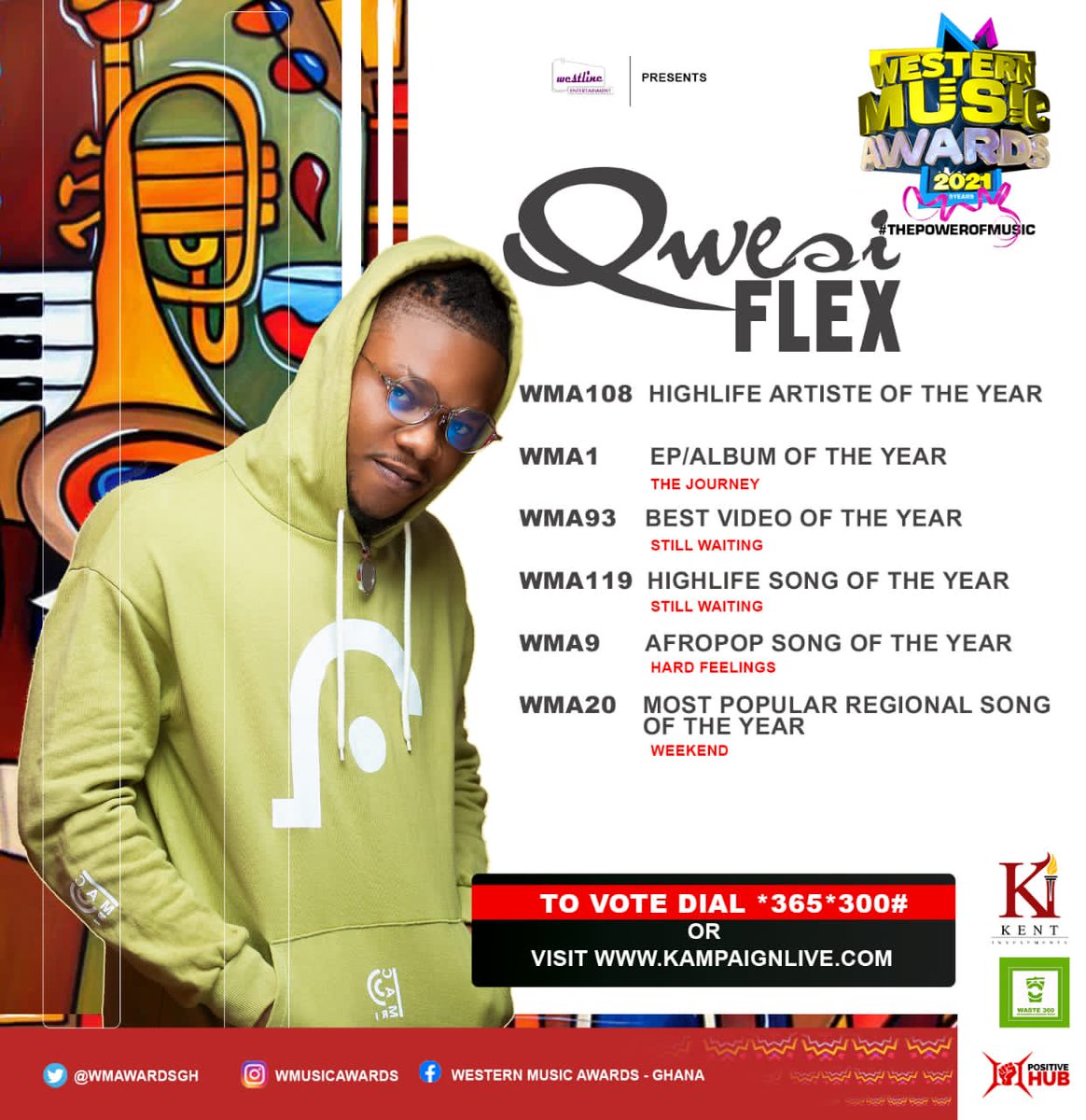 FrancisHemans1's tweet photo. @QwesiFlexMusic has 6 categories to his credit including the best Video in the August 7, 2021 Western Music Awards. 

#WMA2021 | #PowerofMusic https://t.co/dlmPJ4A3JK