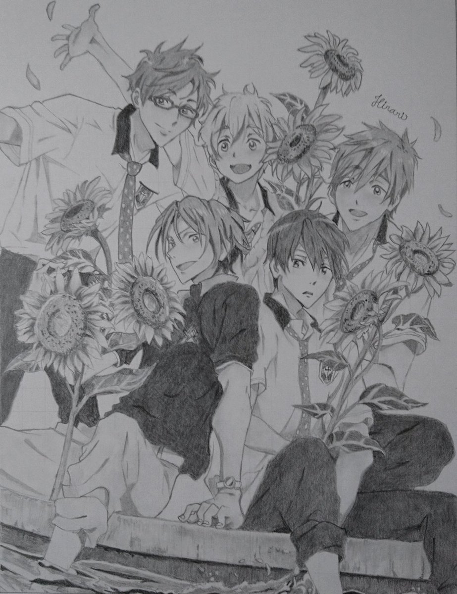 ひらり V Twitter 夏らしい絵を描きたくてfree描いてみました ひまわりは私の好きなお花なので描いてて楽しかったです 毎日暑いですが体調に気を付けて過ごしましょうね 模写 鉛筆画