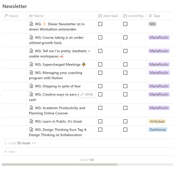 JosephinScharf's tweet image. big new love @BlockbaseDev  - all the good newsletterstuff from inbox in one (notion) place 😍